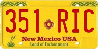 NM license plate 351RIC