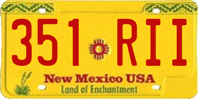 NM license plate 351RII