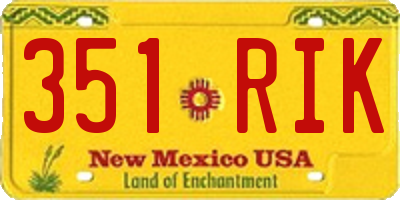 NM license plate 351RIK