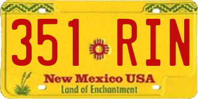 NM license plate 351RIN