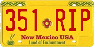 NM license plate 351RIP