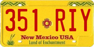 NM license plate 351RIY