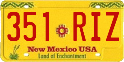 NM license plate 351RIZ