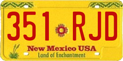 NM license plate 351RJD