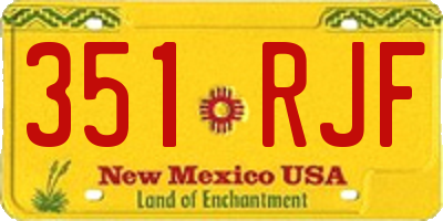 NM license plate 351RJF
