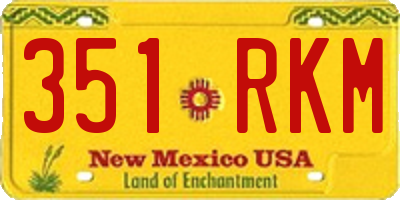 NM license plate 351RKM