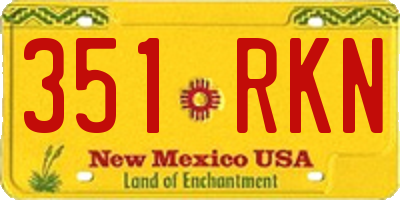 NM license plate 351RKN