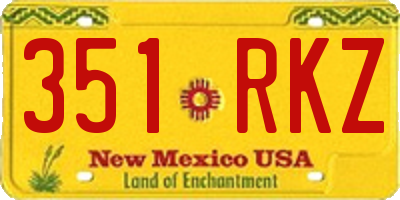 NM license plate 351RKZ