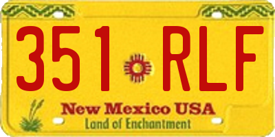 NM license plate 351RLF