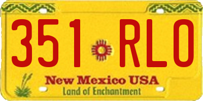 NM license plate 351RLO