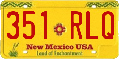 NM license plate 351RLQ