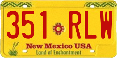 NM license plate 351RLW