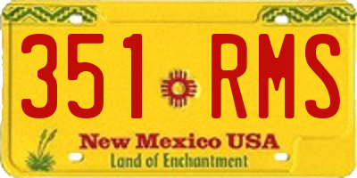 NM license plate 351RMS