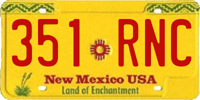 NM license plate 351RNC