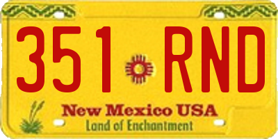 NM license plate 351RND