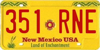 NM license plate 351RNE