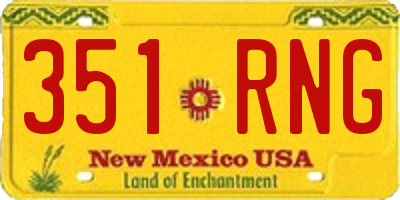 NM license plate 351RNG