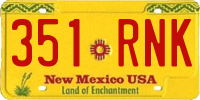 NM license plate 351RNK