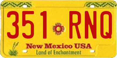NM license plate 351RNQ