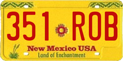 NM license plate 351ROB