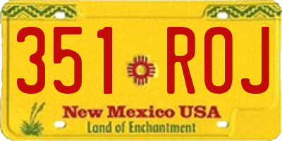 NM license plate 351ROJ