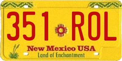 NM license plate 351ROL