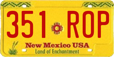 NM license plate 351ROP