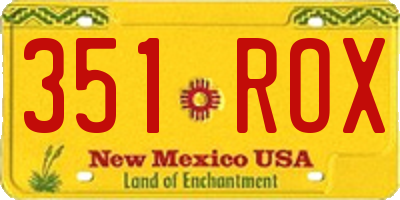 NM license plate 351ROX