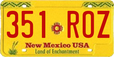 NM license plate 351ROZ