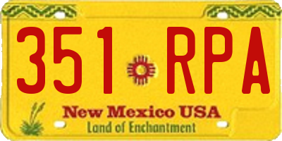 NM license plate 351RPA