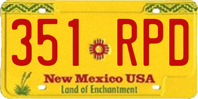 NM license plate 351RPD