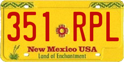 NM license plate 351RPL