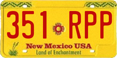 NM license plate 351RPP