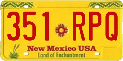 NM license plate 351RPQ
