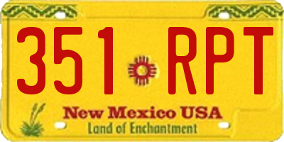 NM license plate 351RPT