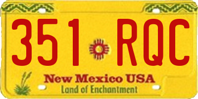 NM license plate 351RQC