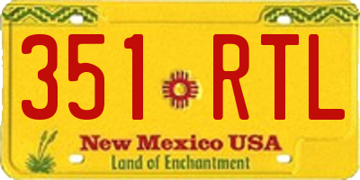 NM license plate 351RTL