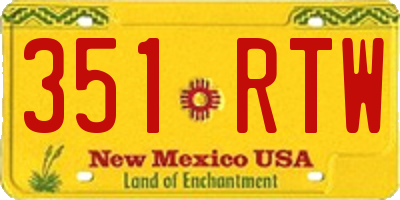 NM license plate 351RTW