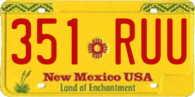 NM license plate 351RUU