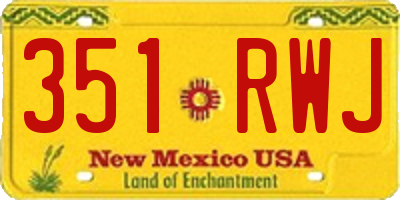 NM license plate 351RWJ