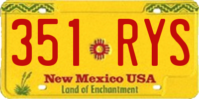 NM license plate 351RYS