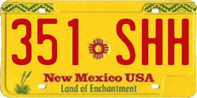 NM license plate 351SHH
