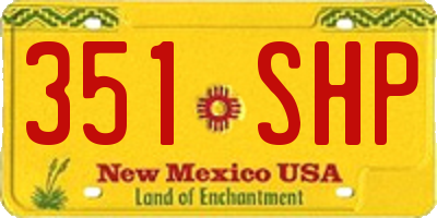 NM license plate 351SHP