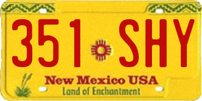 NM license plate 351SHY