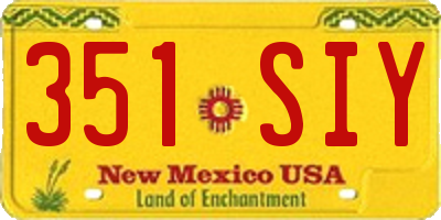 NM license plate 351SIY