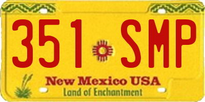 NM license plate 351SMP
