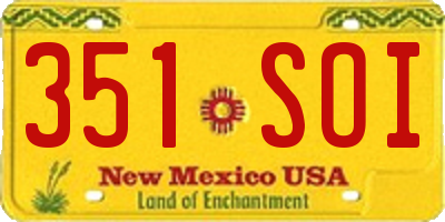NM license plate 351SOI