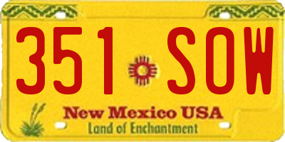 NM license plate 351SOW