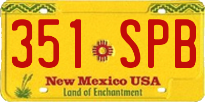 NM license plate 351SPB
