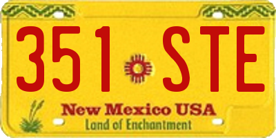 NM license plate 351STE